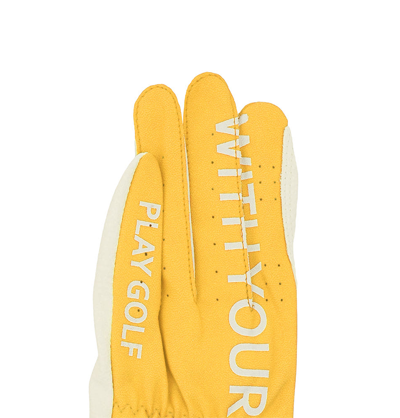 Castelbajac Women's Synthetic Leather Logo Two-Handed Gloves - Yellow