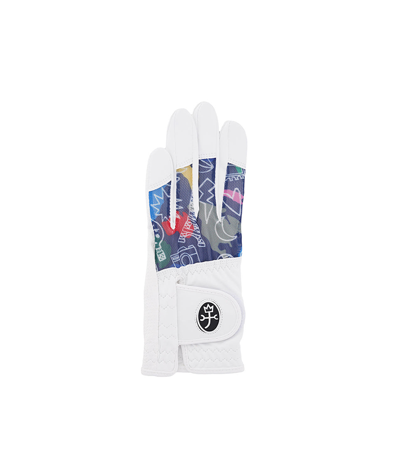 Castelbajac Women's Printed Perforated Gloves - Navy