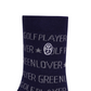 Castelbajac Men's Lettering Pattern Point Mid-calf Socks - Navy