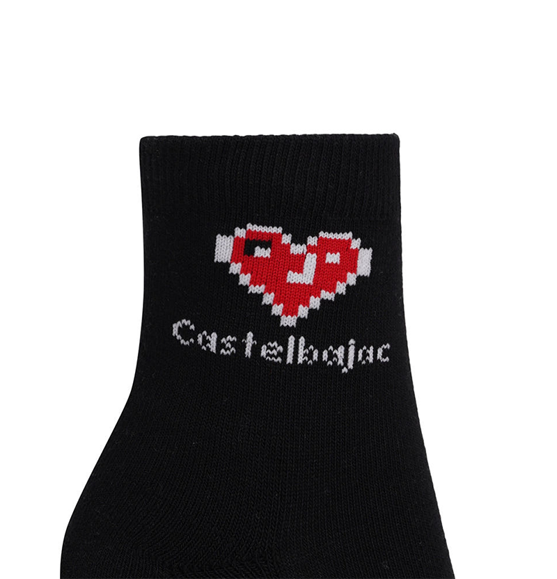 Castelbajac Women's Heart Point Mid-calf Socks - Black