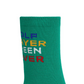 Castelbajac Women's Slogan Point Long Socks - Green
