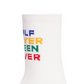 Castelbajac Women's Slogan Point Long Socks - White