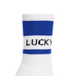 Castelbajac Women's Color Block Slogan Long Socks - Blue