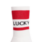 Castelbajac Women's Color Block Slogan Long Socks - Red