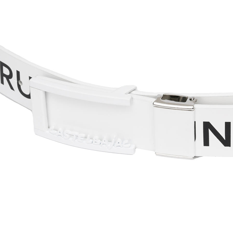Castelbajac Men's Print Buckle Belt - White