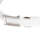 Castelbajac Men's Embossed Buckle Belt - White