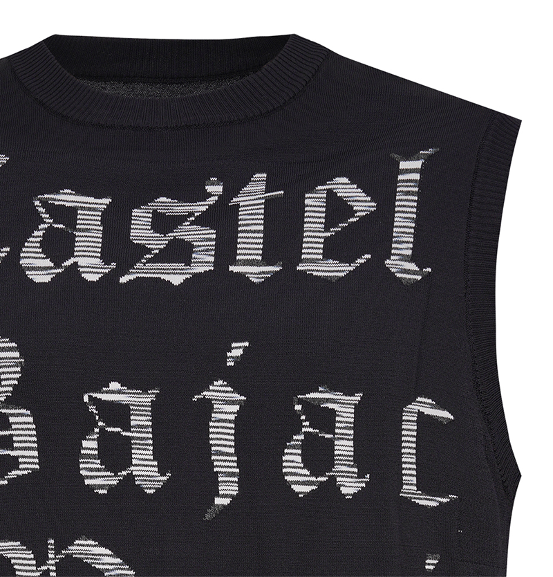 Castelbajac Men's Front Logo Knit Vest - Black