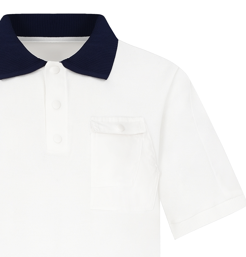 Castelbajac Men's Woven Hybrid Polo Pullover Knit - 2 Colors