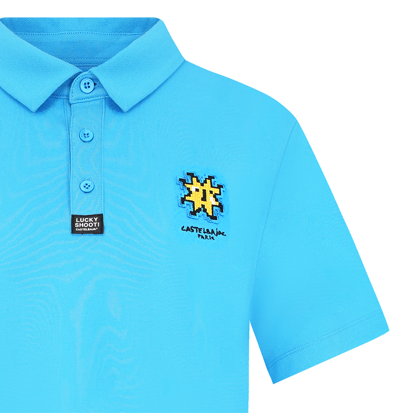 Castelbajac Men's Pixel Graphic Polo T-Shirt - 3 Colors
