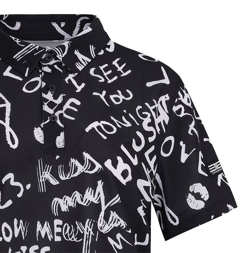 Castelbajac Men's Full-Size Drawing Lettering Polo T-Shirt - 2 Colors