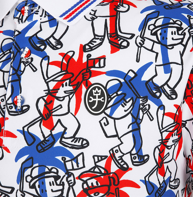 Castelbajac Men's Hope Short-Sleeve Pattern Collared Shirt - 2 Colors