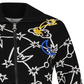 Castelbajac Women's Big Collar Pattern Zip-Up Cardigan - Black