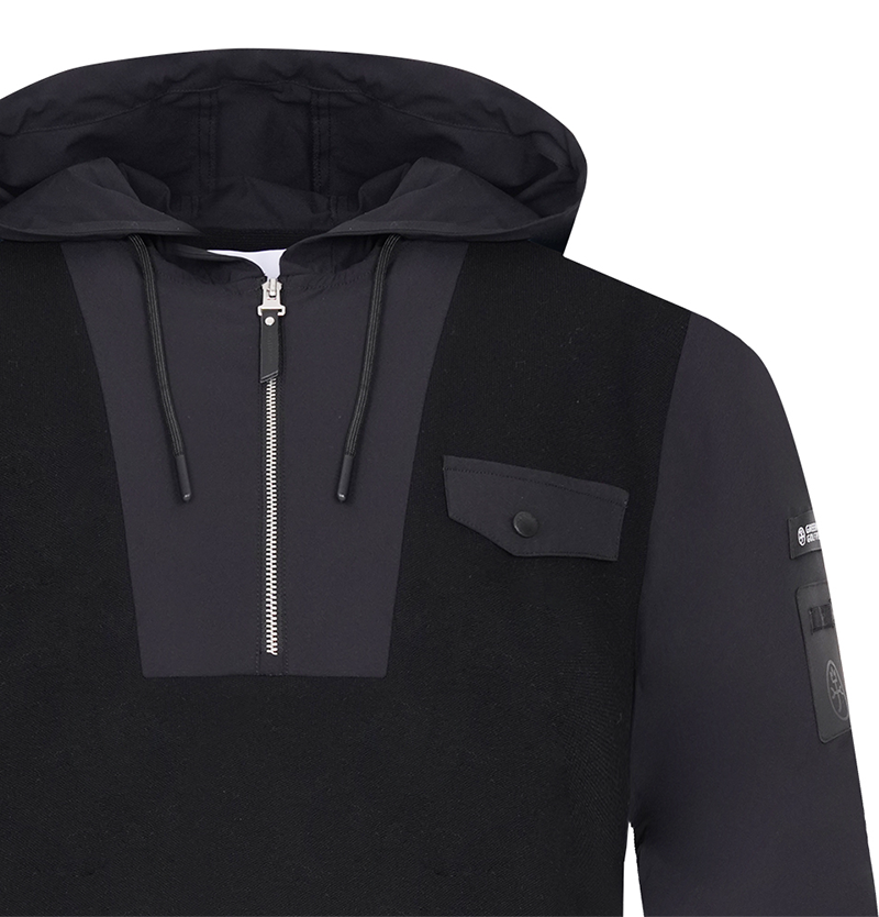 Castelbajac Men's Hooded Hybrid Half-Zip Knit - 2 Colors