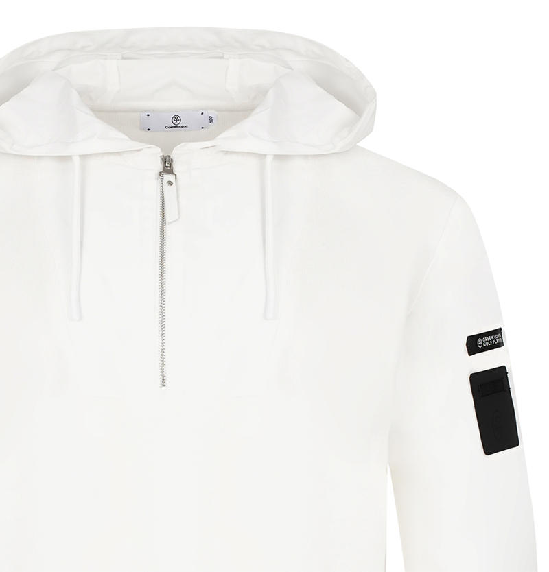Castelbajac Men's Hooded Hybrid Half-Zip Knit - 2 Colors