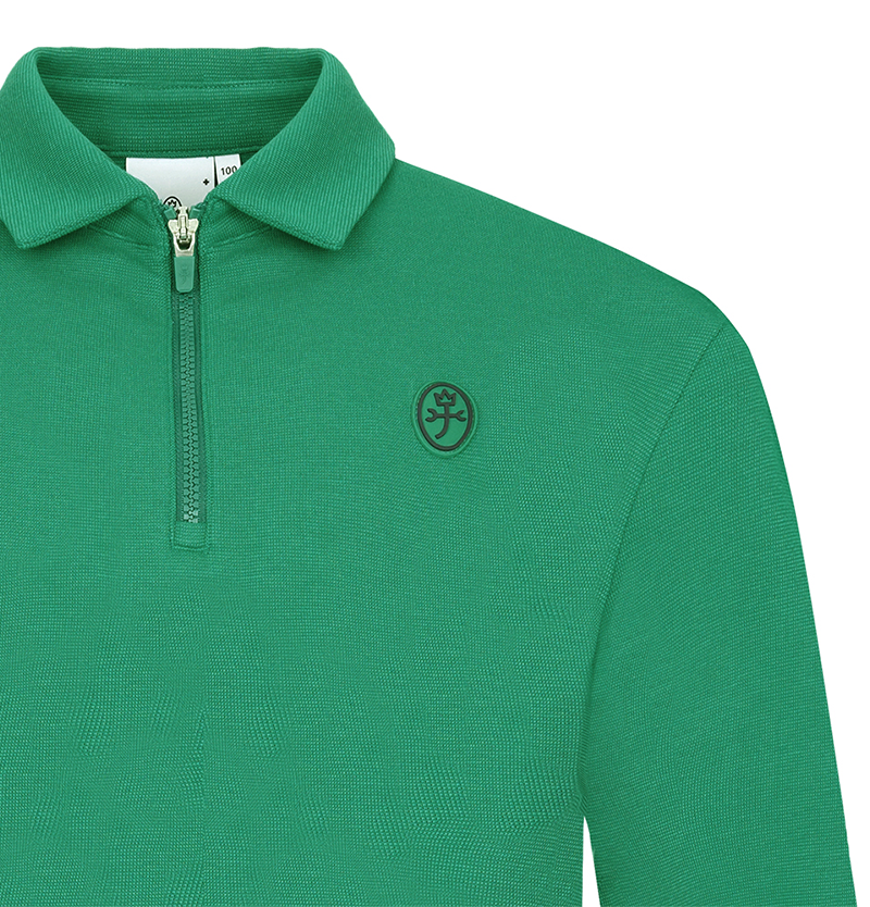 Castelbajac Men's Collared Half-Zip T-Shirt - Green