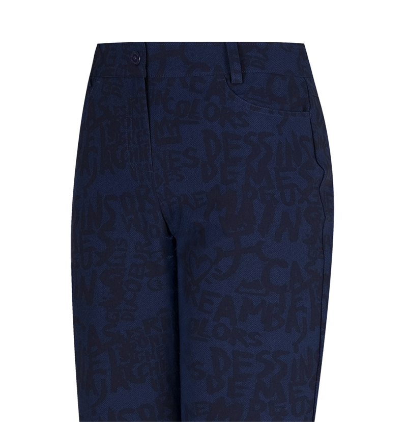 Castelbajac Women's Artwork Pattern Bootcut Pants - Navy