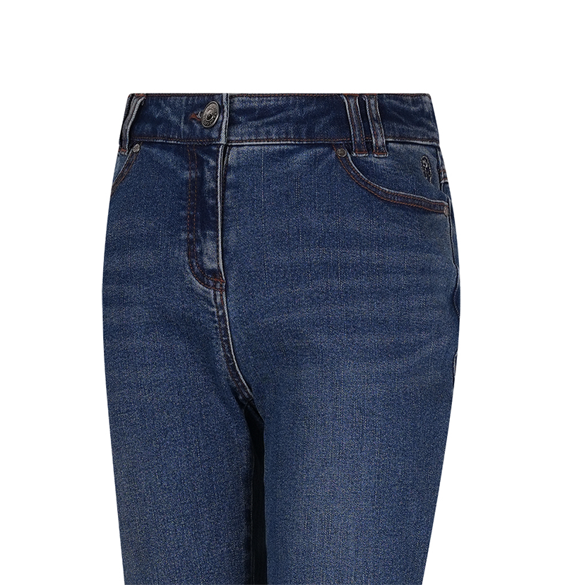 Castelbajac Women's Heart-Embroidered Point Bootcut Denim Pants - Blue