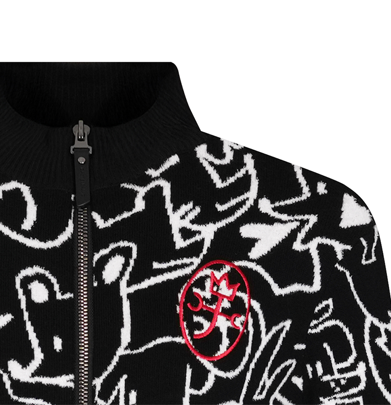 Castelbajac Women's Character Logo Jacquard Zip-Up Cardigan - Black