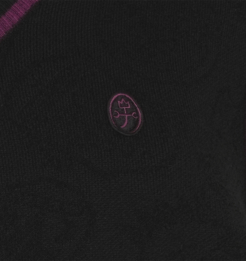 Castelbajac Men's Emblem Pattern Jacquard Knit Vest - Black