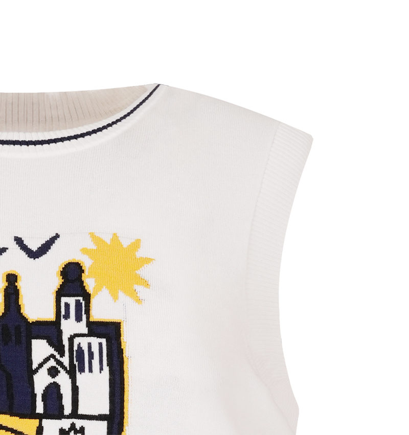 Castelbajac Women's Emblem Point Knit Vest - White