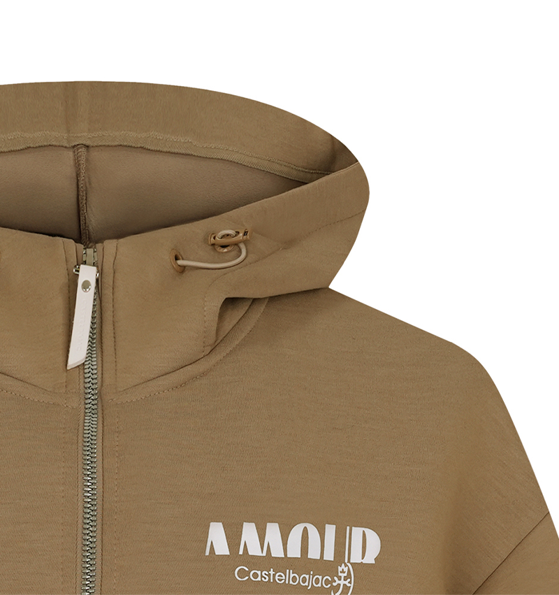 Castelbajac Women's Artwork Point Hooded Zip-Up - Beige