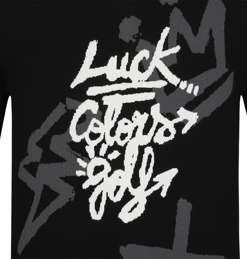 Castelbajac Men's Lettering Round Sweater - Black