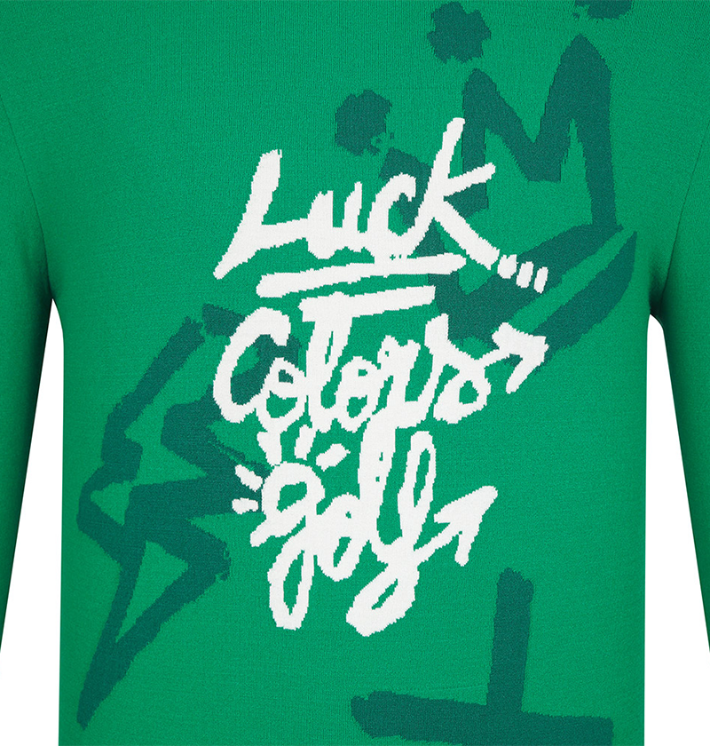 Castelbajac Men's Lettering Round Sweater - Green