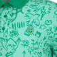 Castelbajac Men's Seasonal Pattern Long-Sleeve Collared T-Shirt - Green