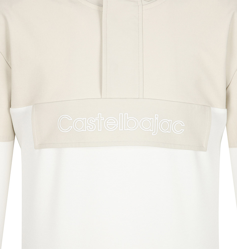 Castelbajac Men's Woven Mix Hooded T-Shirt - Beige