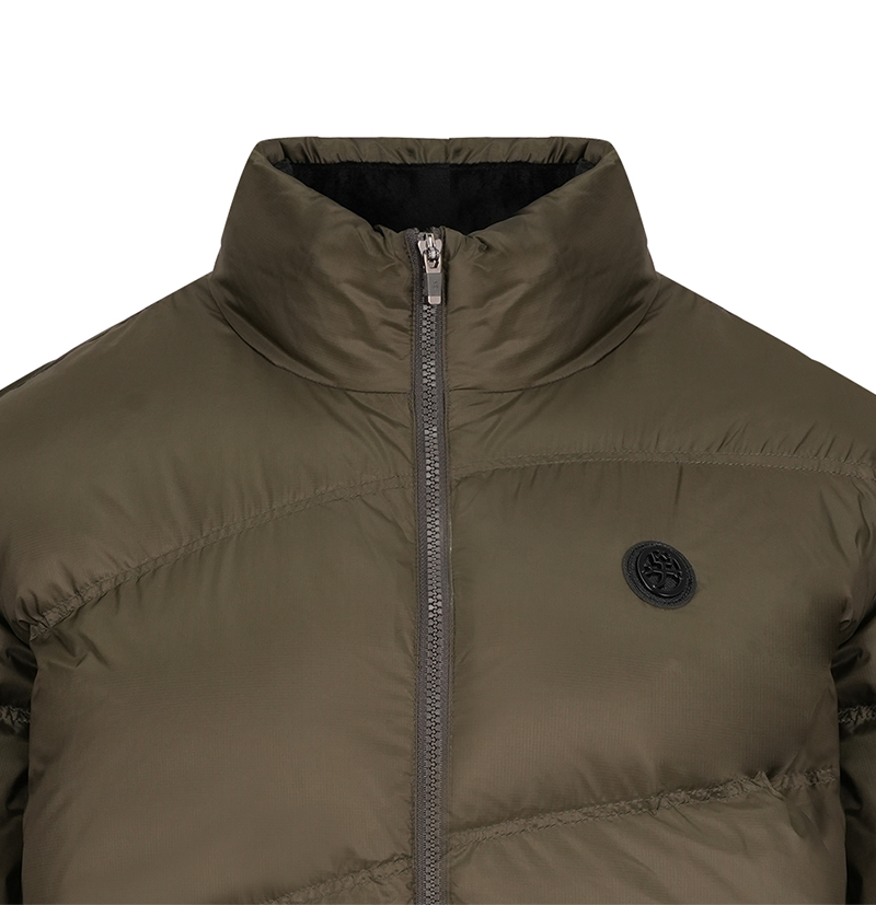 Castelbajac Men's Diagonal Quilted Duck Down Padded Jumper - Khaki