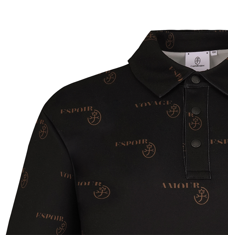 Castelbajac Men's Pattern Print Collared T-Shirt - Black