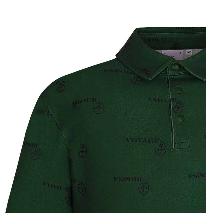 Castelbajac Men's Pattern Print Collared T-Shirt - Green