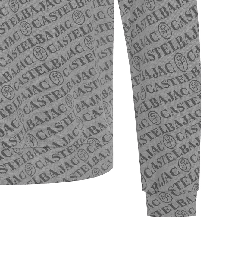 Castelbajac Men's Logo Jacquard Half-Zip T-Shirt - Grey