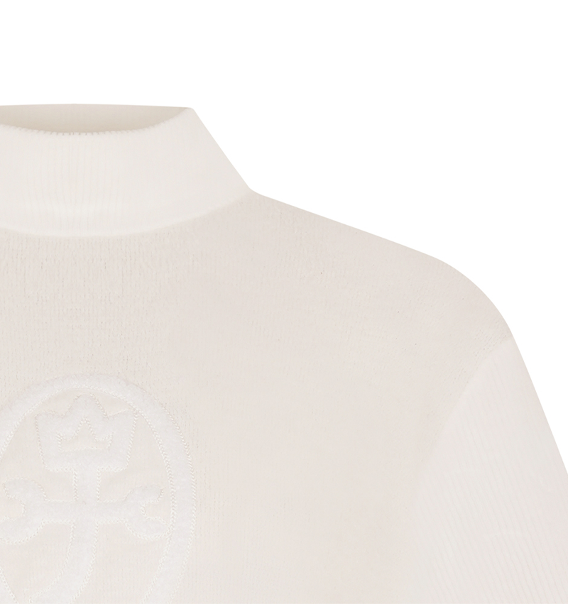 Castelbajac Women's Embroidered Point Boucle Half-Length T-Shirt - Ivory