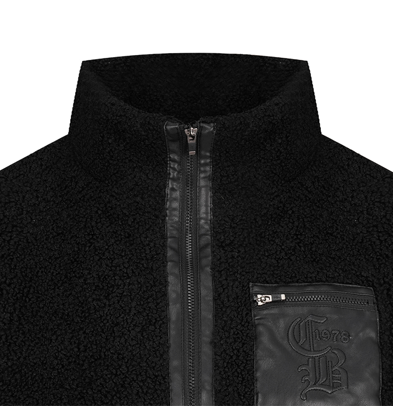 Castelbajac Women's Black Line Leather Pocket Point Pleated Vest - Black