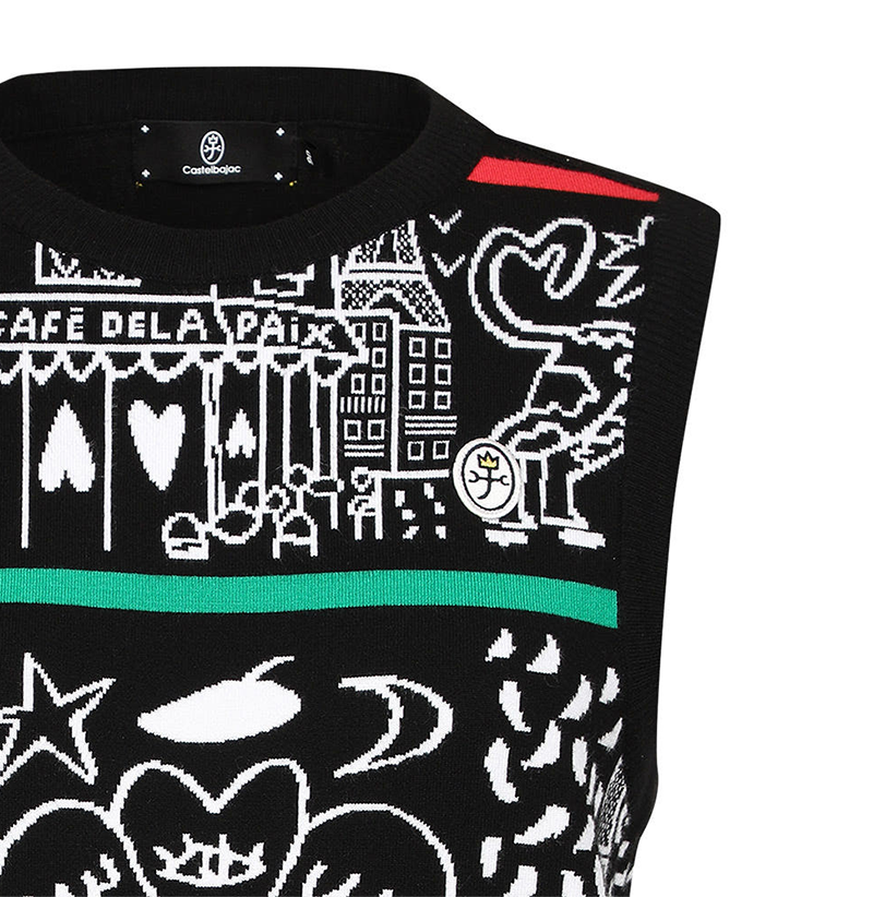 Castelbajac Women's Artwork Jacquard Knit Vest - 2 Colors
