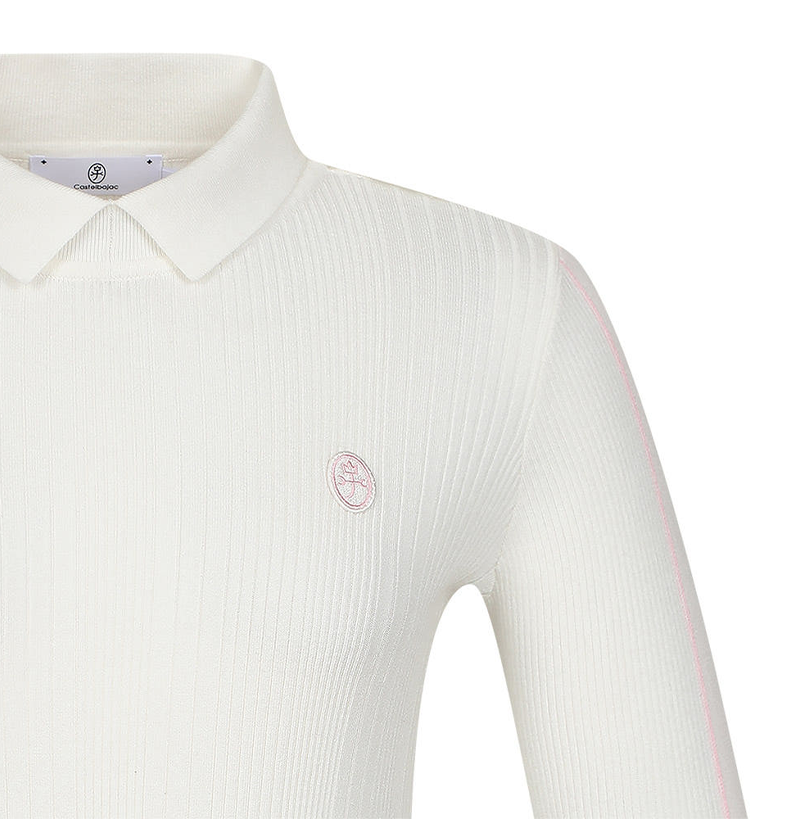 Castelbajac Women's Ribbed Collar Knit - White