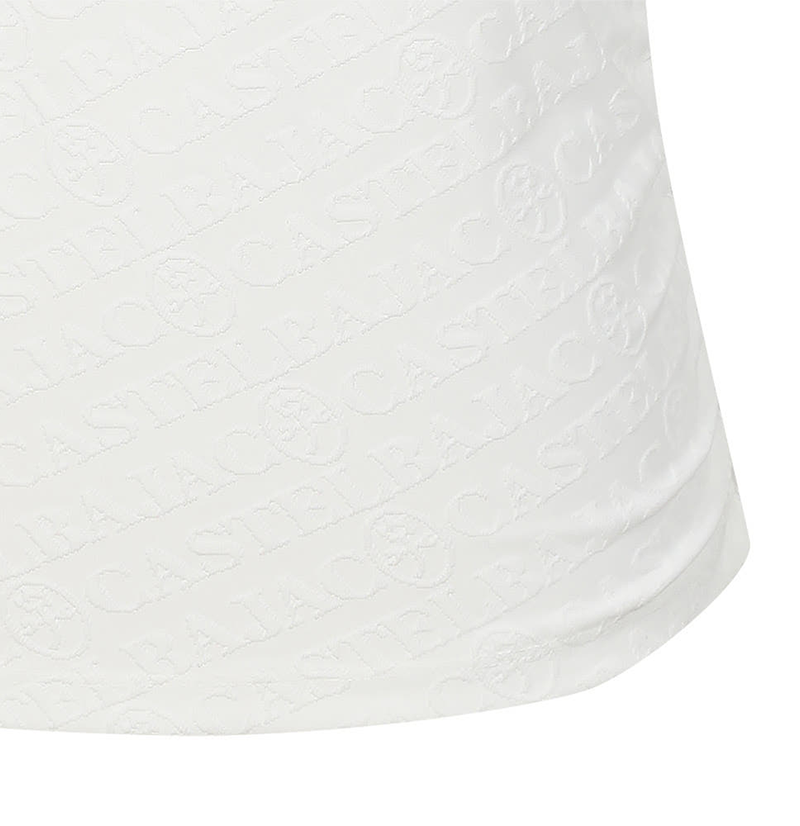 Castelbajac Women's Jacquard Shirred Mock Neck T-Shirt - White