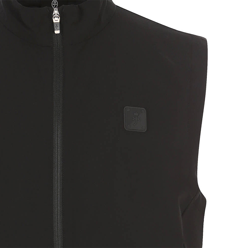 Castelbajac Men's Polyester Single-Layer Zip-Up Vest - Black