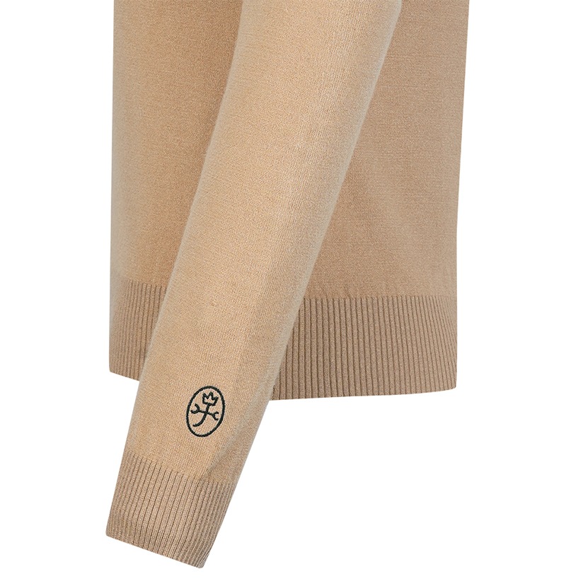 Castelbajac Women's Basic Embroidered Point Mock Neck Knit - Beige