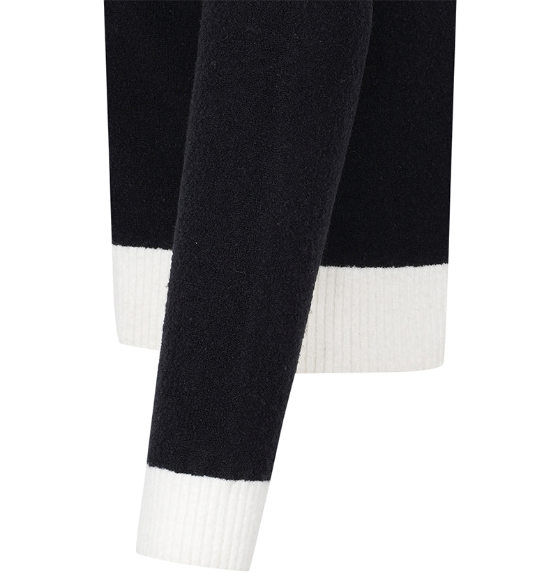 Castelbajac Women's Boucle Two-Color Hooded Sweater - Black