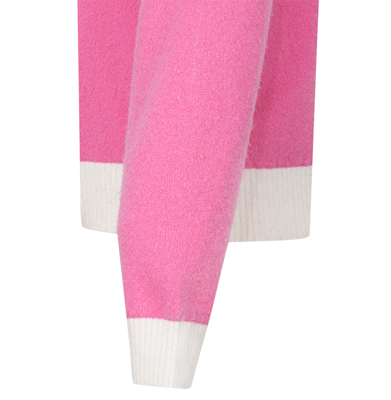 Castelbajac Women's Boucle Two-Color Hooded Sweater - Pink