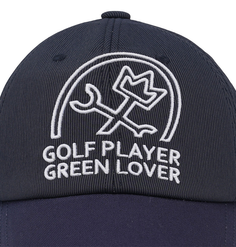 Castelbajac Men's Stripe Slogan Embroidery Point Ball Cap - Navy