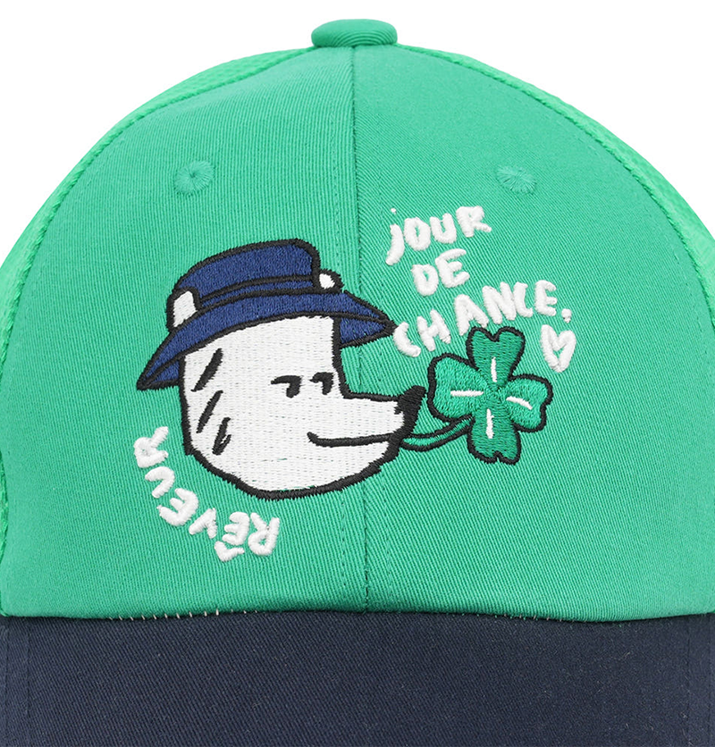 Castelbajac Men's Color Block Mesh Character Ball Cap - Green