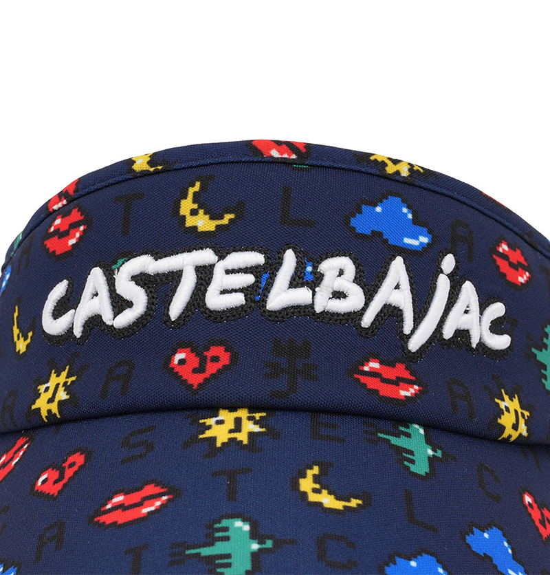 Castelbajac Women's Pixel Pattern Basic Sun Cap - Navy