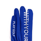 Castelbajac Men's Synthetic Leather Slogan Gloves - Blue