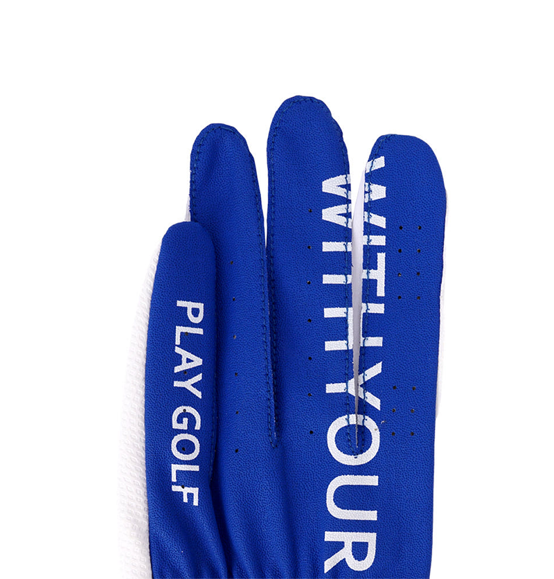 Castelbajac Men's Synthetic Leather Slogan Gloves - Blue