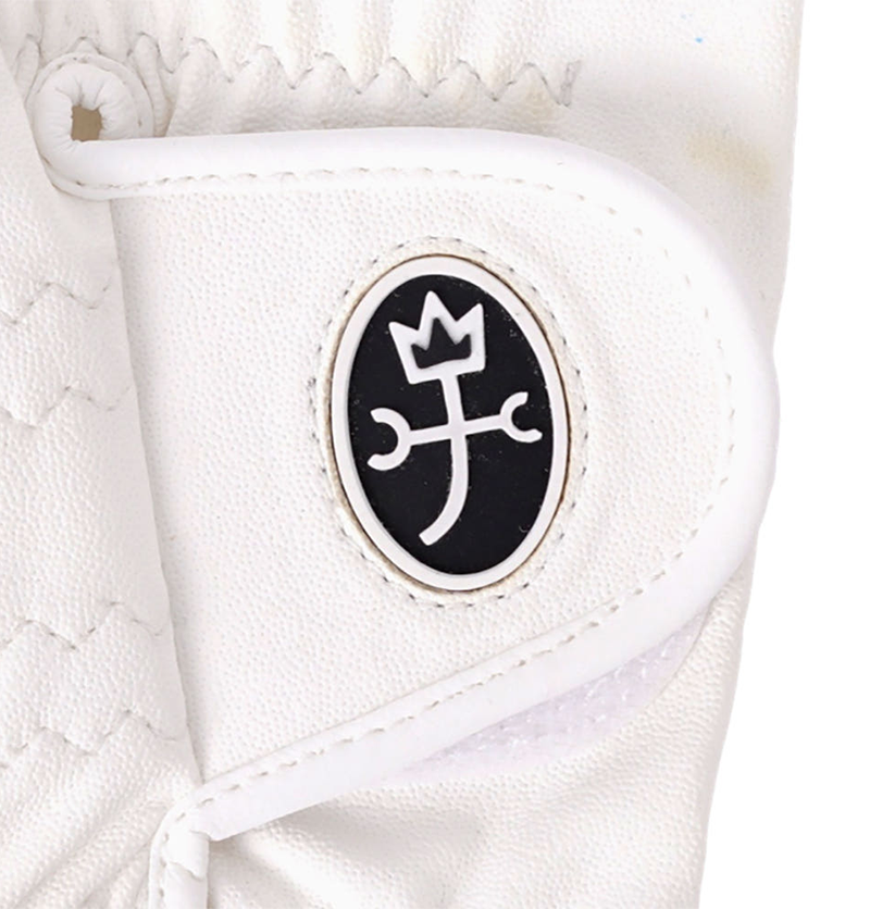 Castelbajac Men's Synthetic Leather Slogan Gloves - White