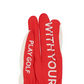 Castelbajac Women's Synthetic Leather Logo Two-Handed Gloves - Red