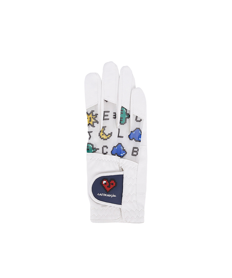 Castelbajac Women's Printed Mesh Gloves - White